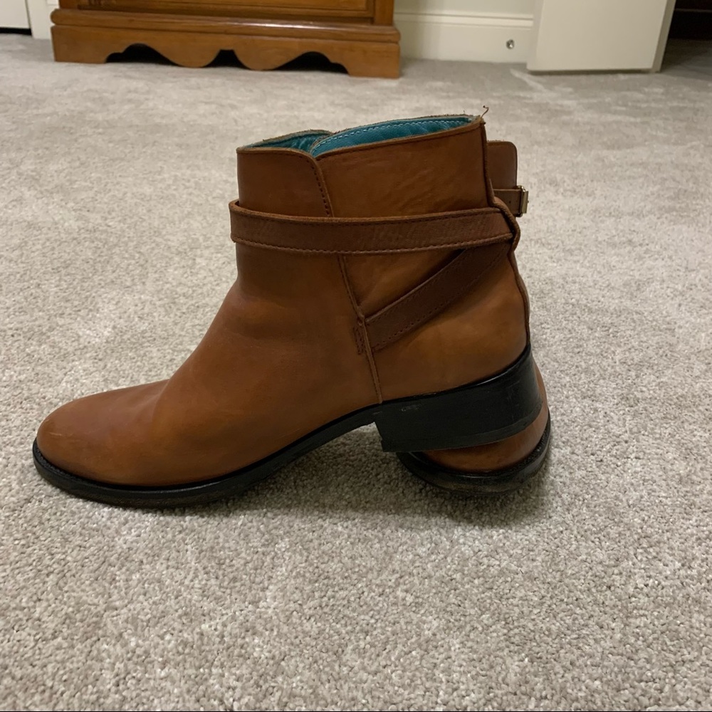 Boden Tan Leather Ankle Boots | Size 39
